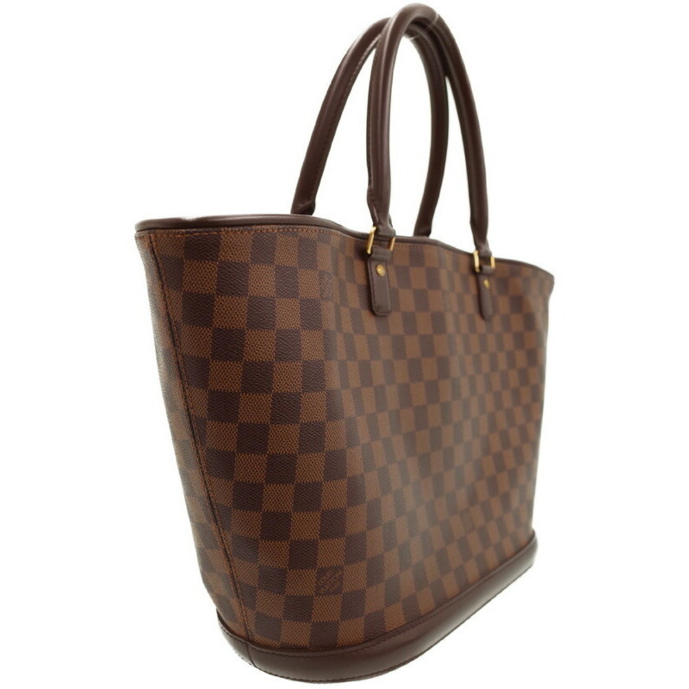 Louis Vuitton Damier Brown Tote Bag Manosque Ebene